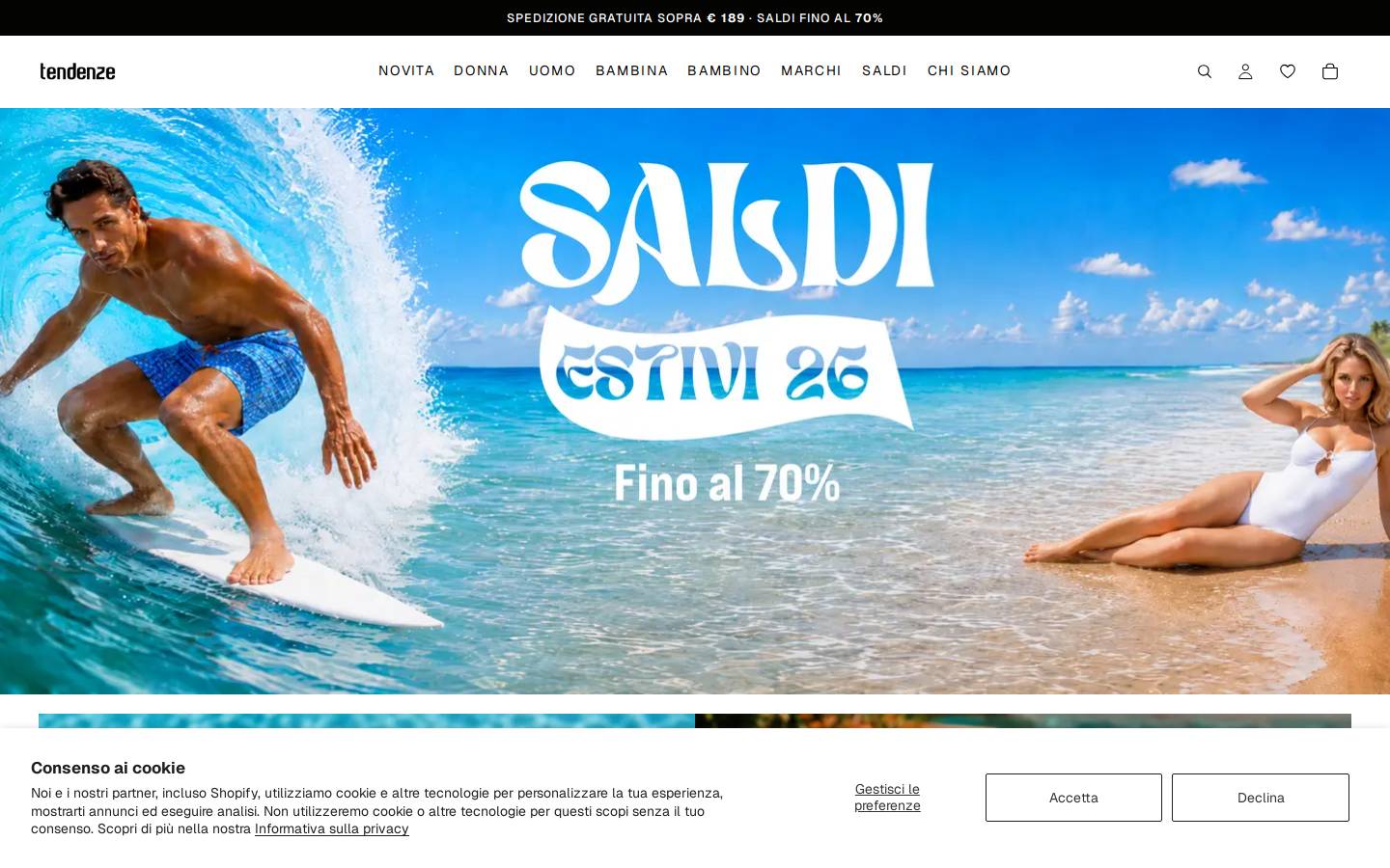 Tendenzestore homepage screenshot