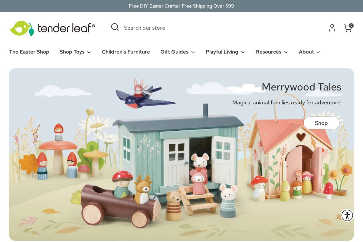 tenderleaftoys.com homepage screenshot
