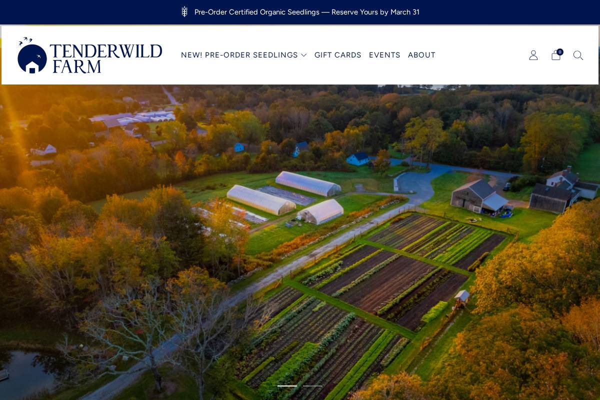 tenderwildfarm.com homepage screenshot