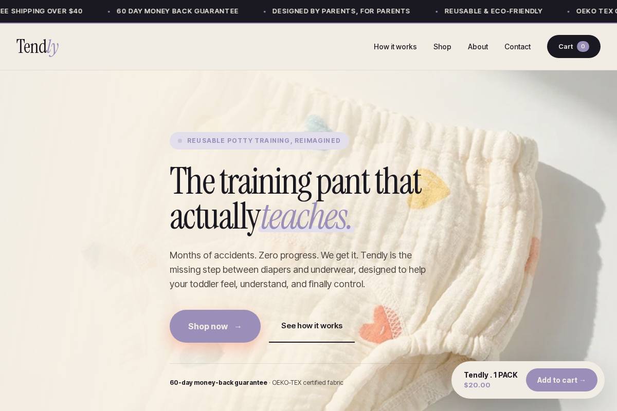 tendly.site homepage screenshot