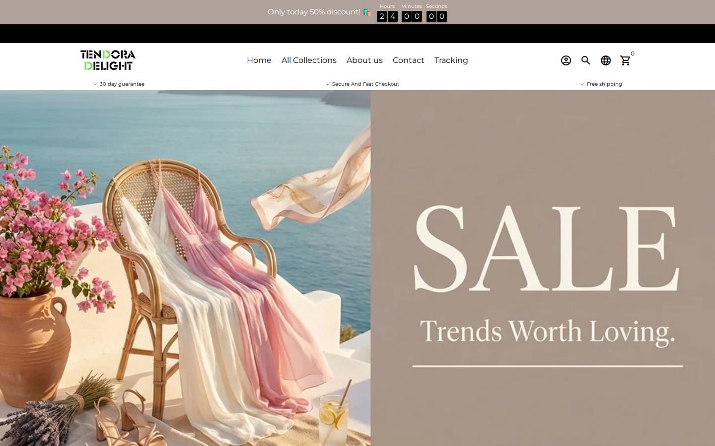 Tendoradelight homepage screenshot