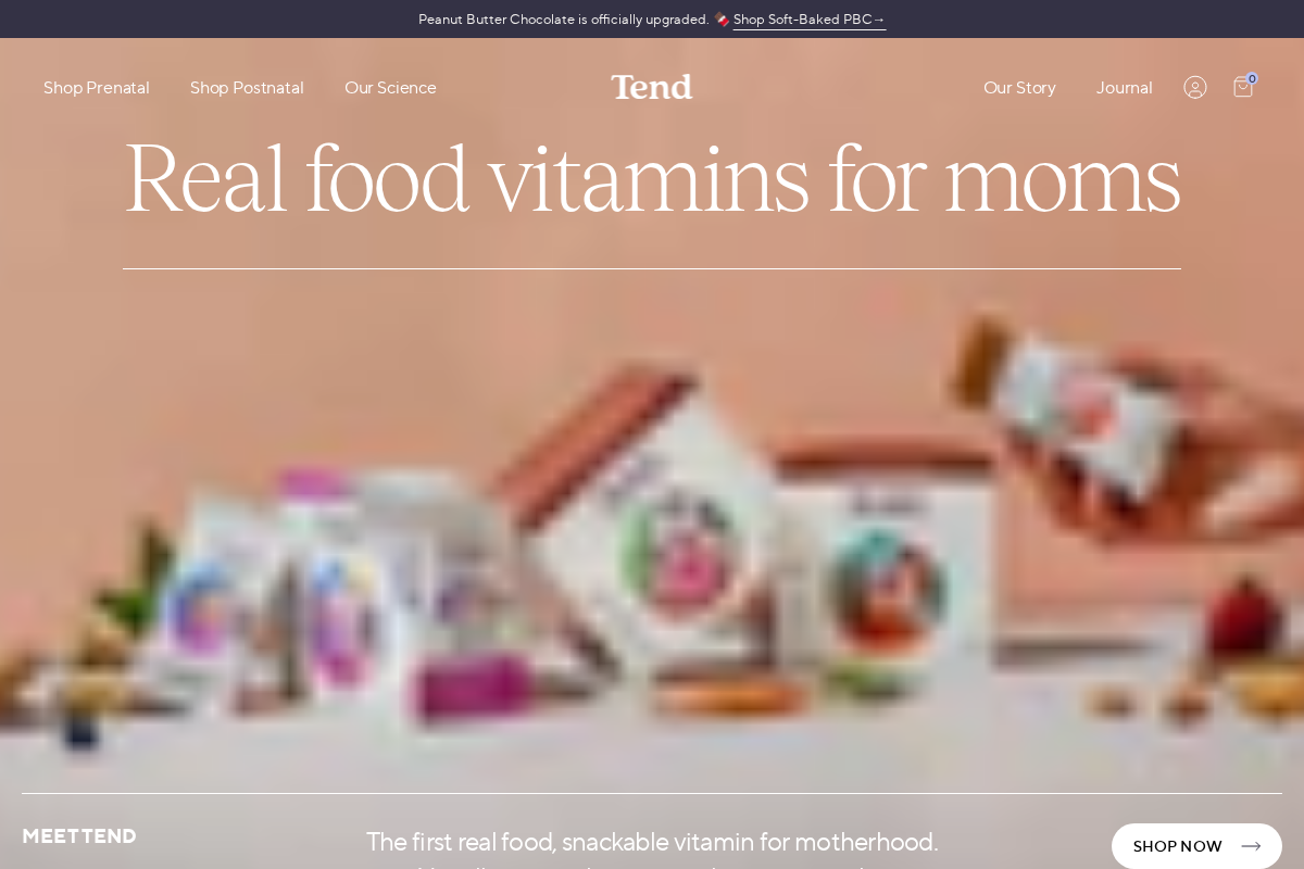 Tend Prenatal homepage screenshot
