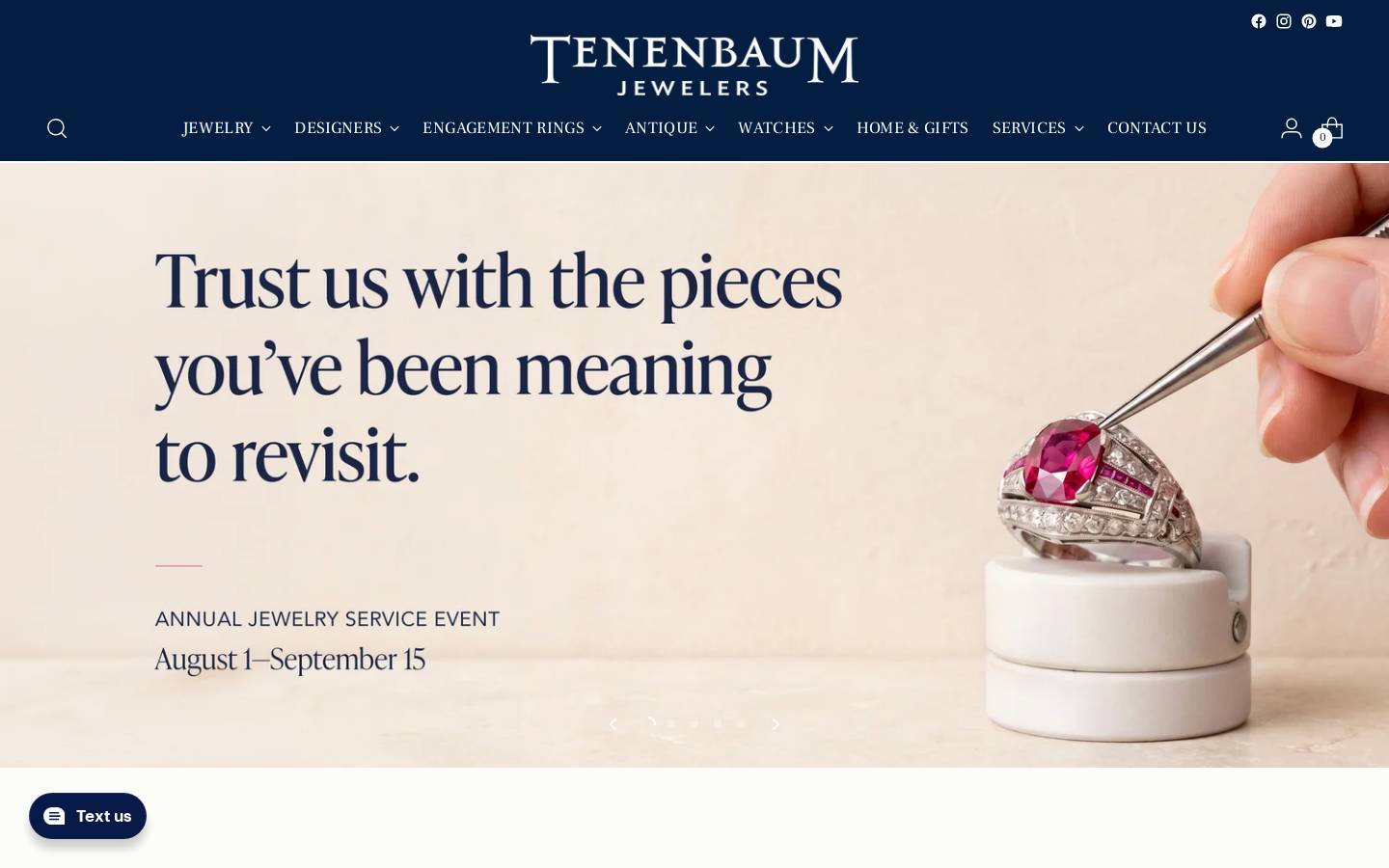 tenenbaumjewelers.com homepage screenshot