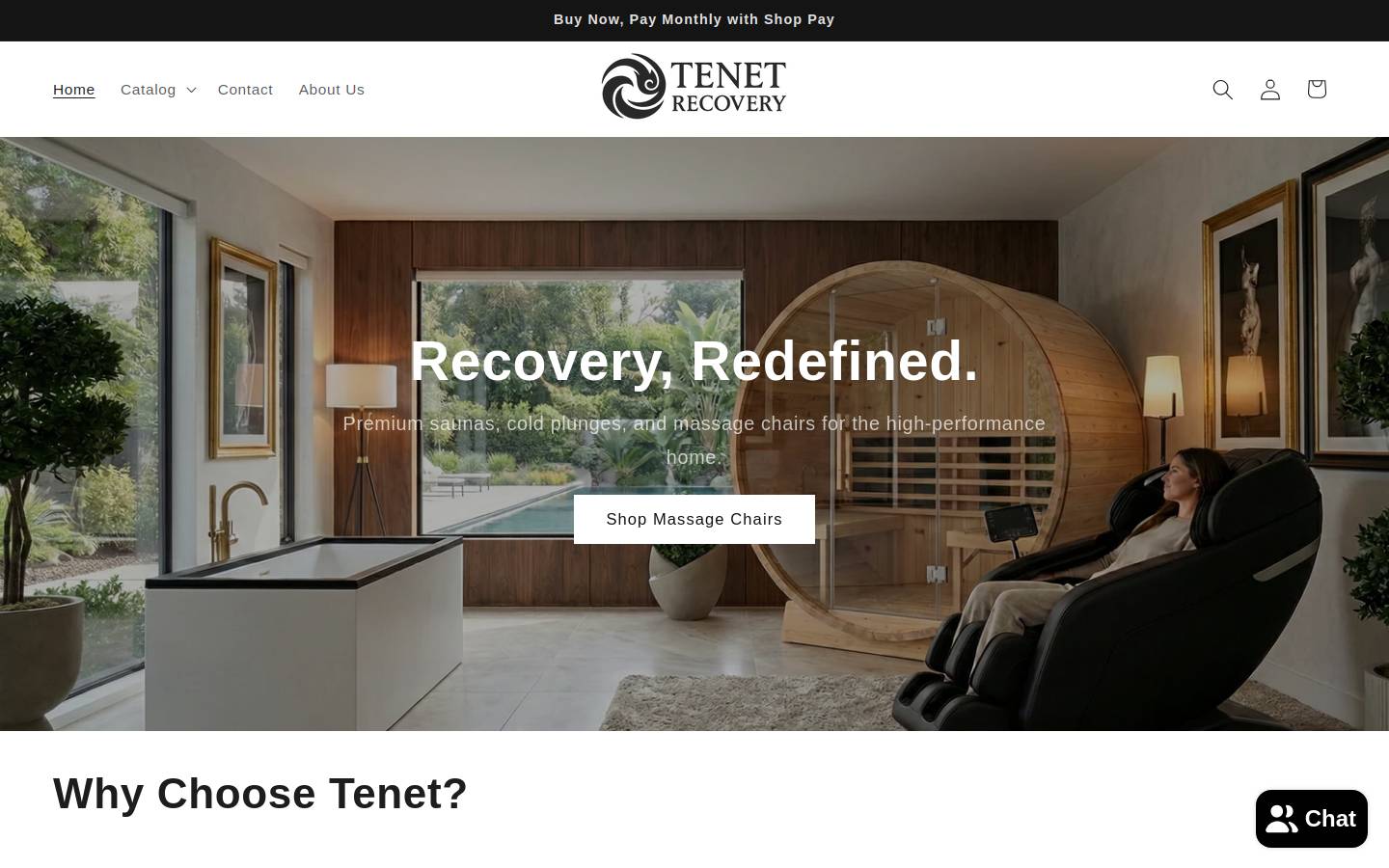tenetrecovery.com homepage screenshot
