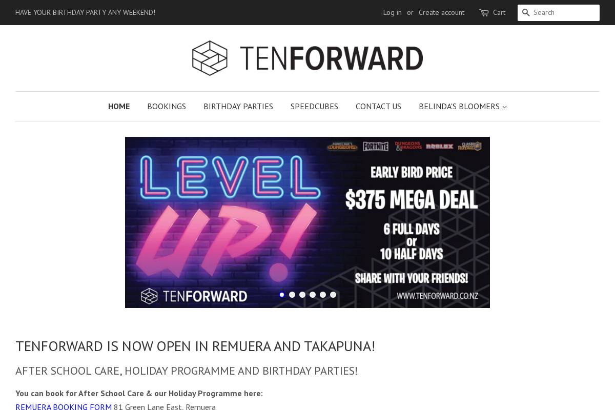 tenforward.co.nz homepage screenshot