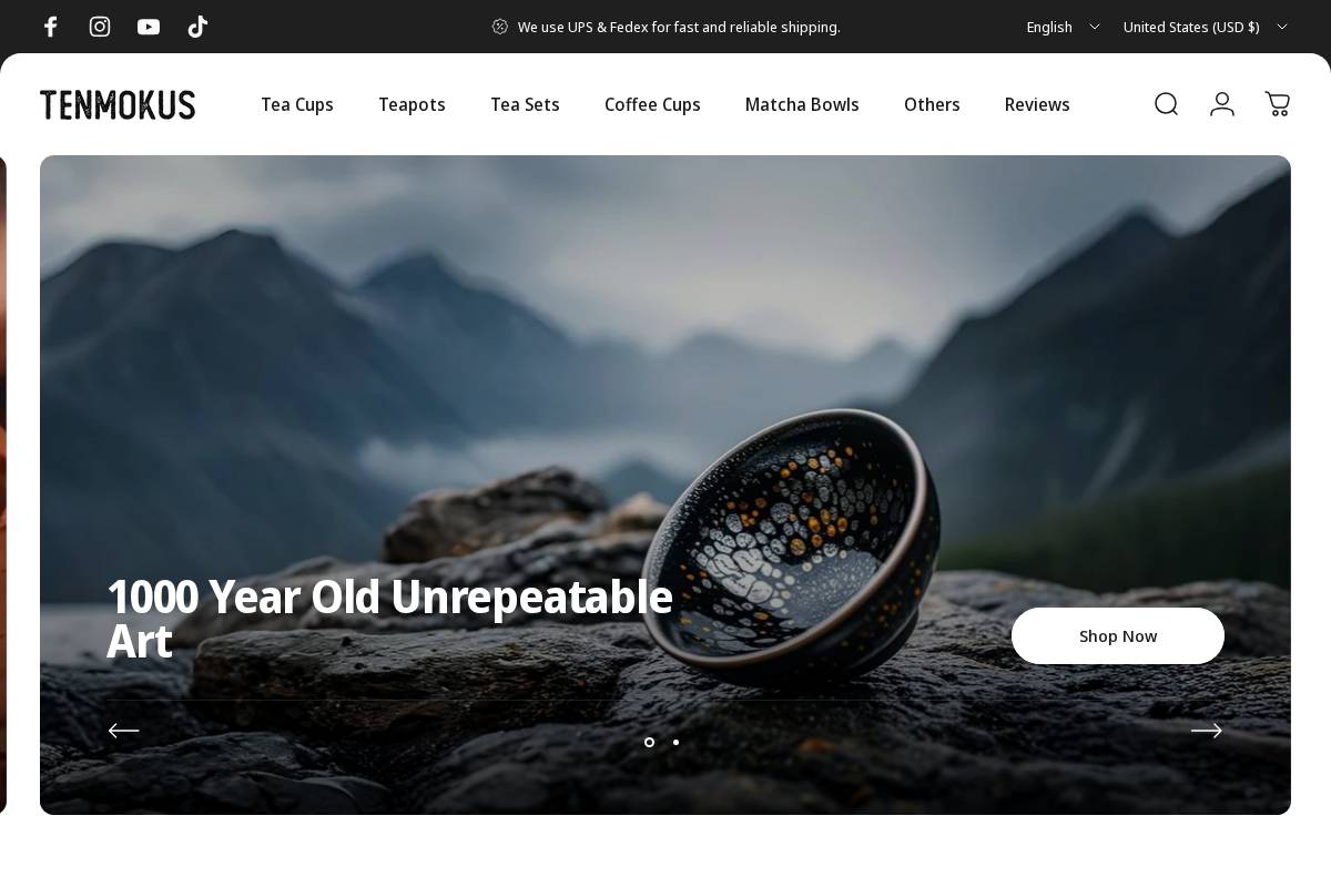 Tenmokus homepage screenshot