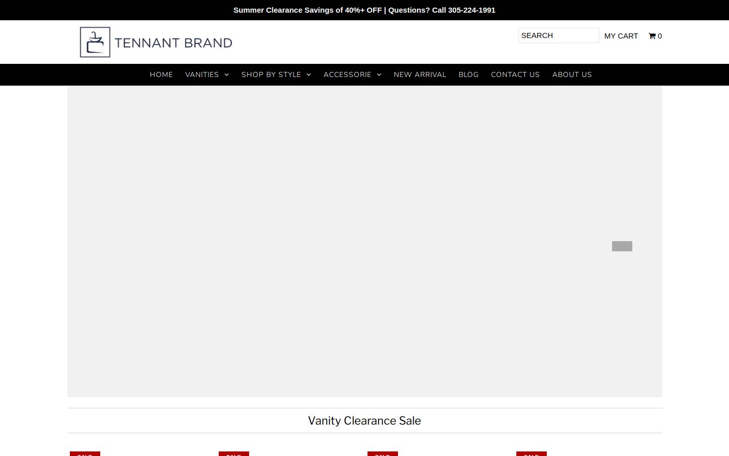 tennantbrandvanity.com homepage screenshot
