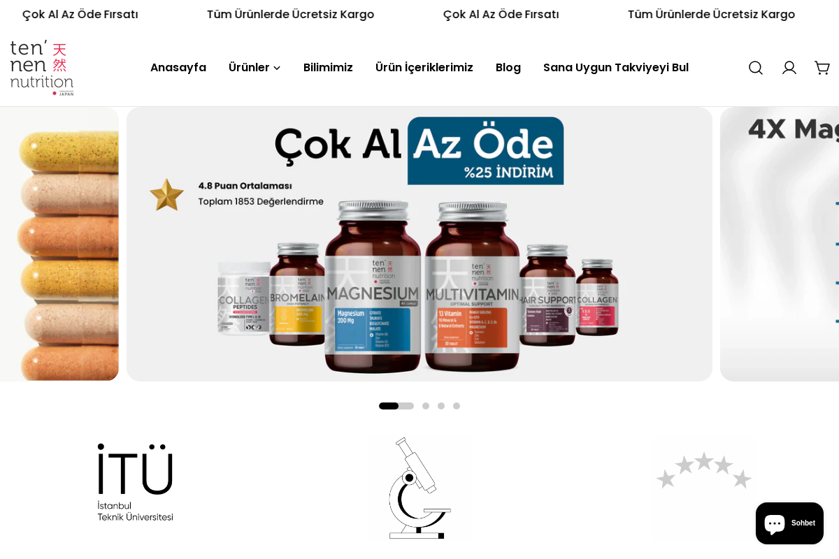 Tennen Nutrition homepage screenshot