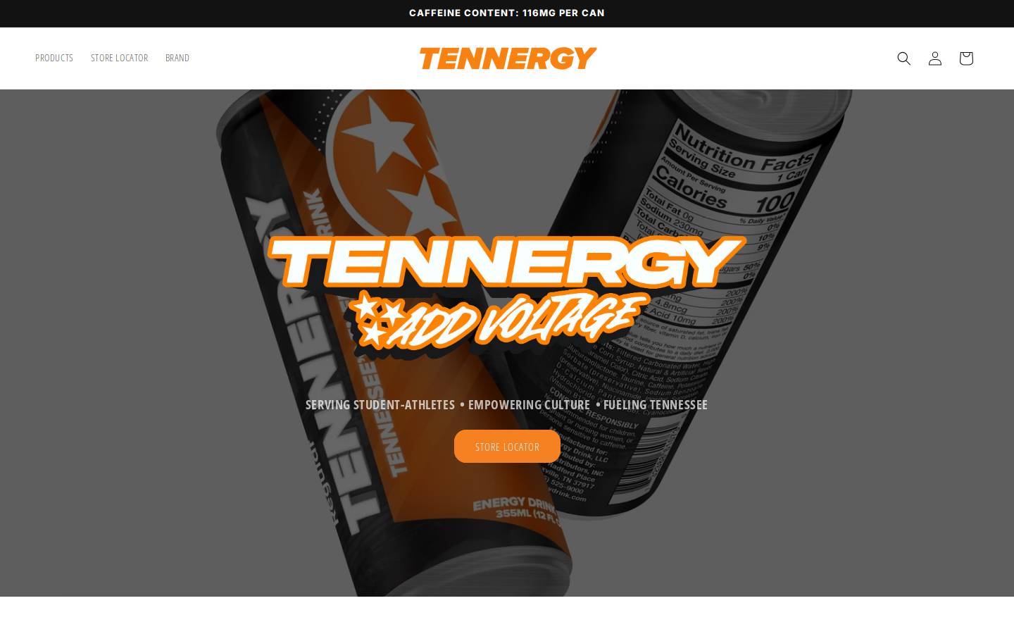 tennergydrink.com homepage screenshot