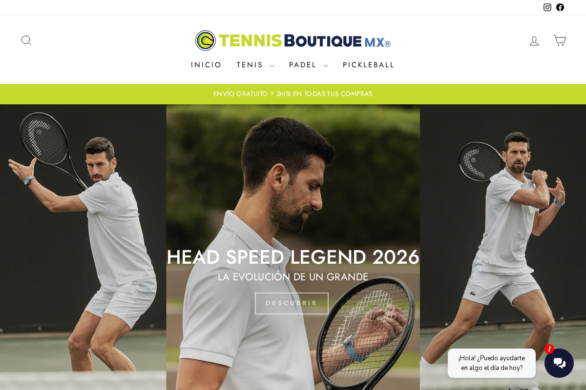 Tennis Boutique México homepage screenshot