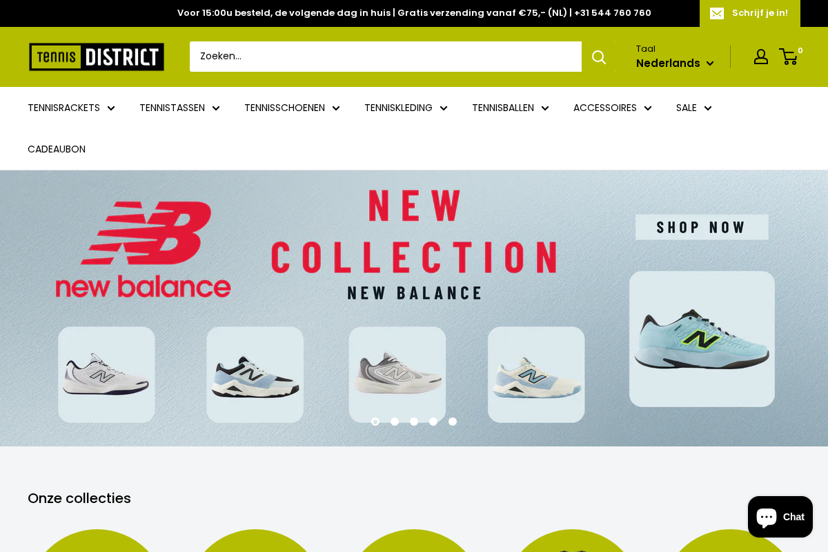 Tennisdistrict.com homepage screenshot