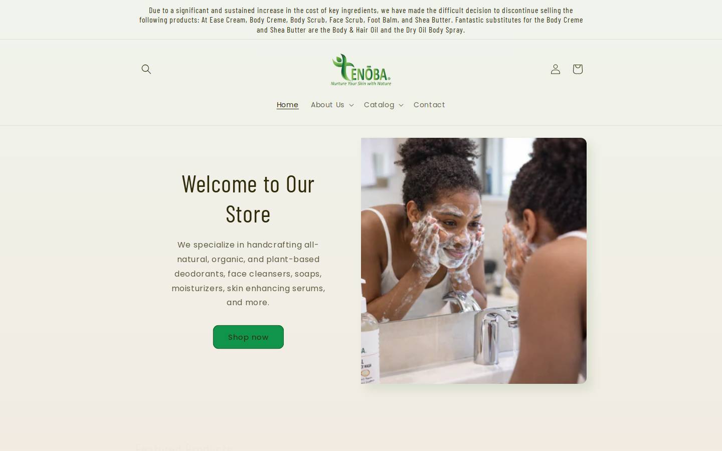 tenobabodycare.com homepage screenshot