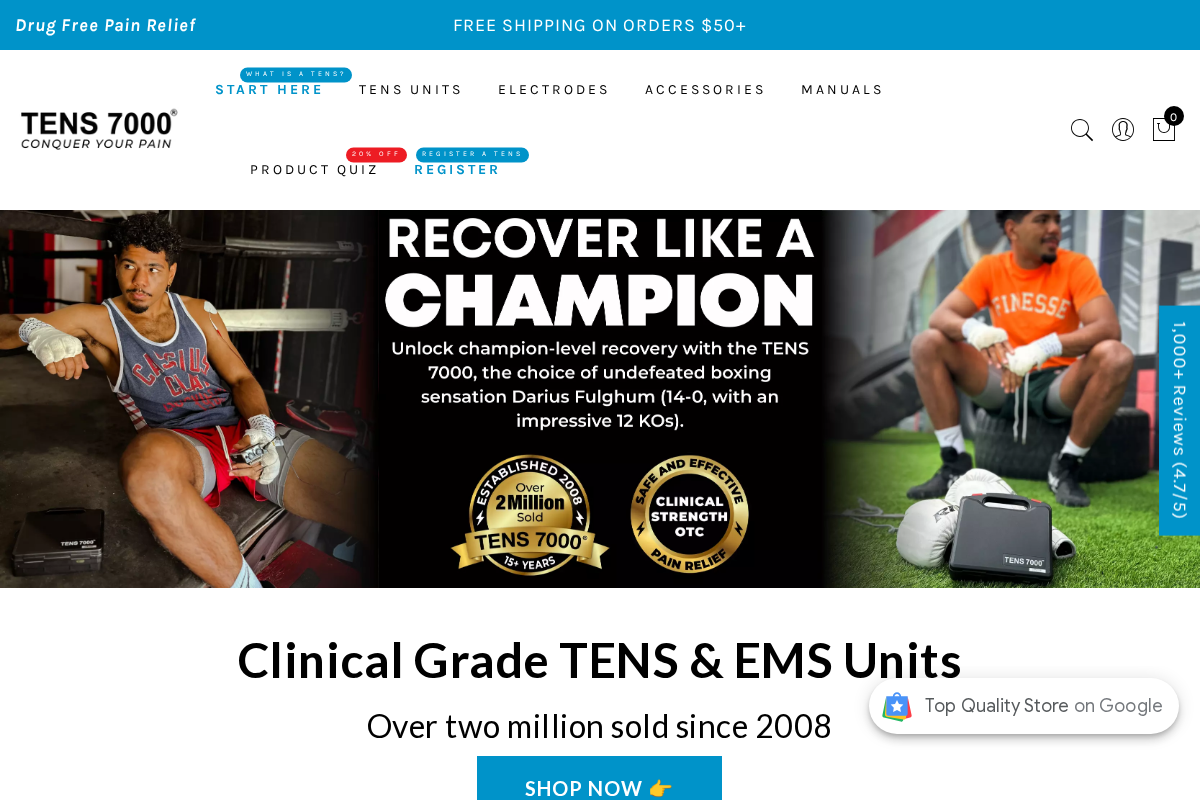 TENS 7000 homepage screenshot