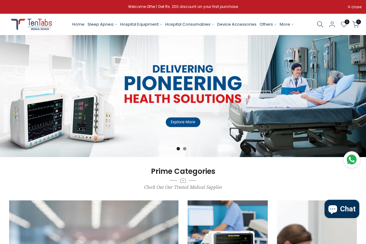 tentabs.in homepage screenshot