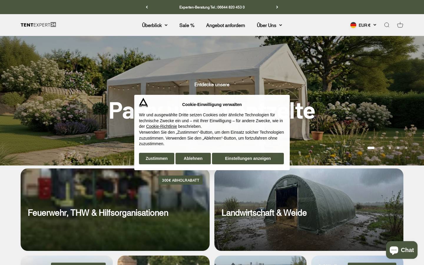 Tentexpert24 homepage screenshot