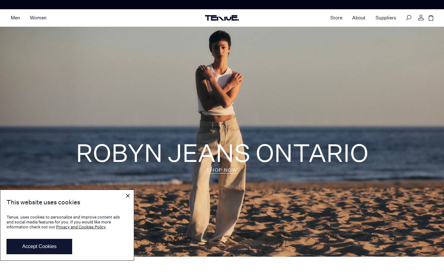 tenue.co homepage screenshot