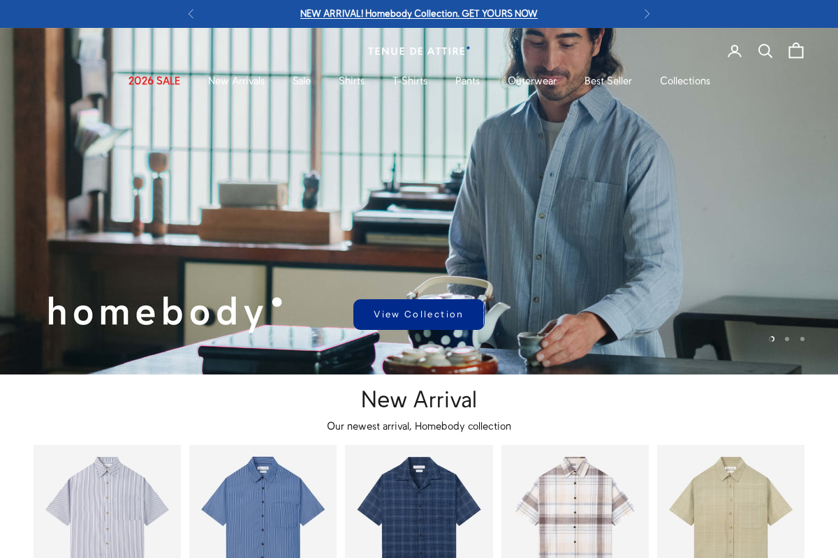 Tenue de Attire homepage screenshot