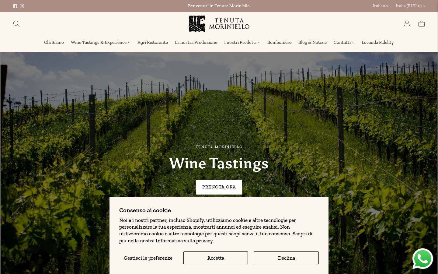 Tenutamoriniello homepage screenshot