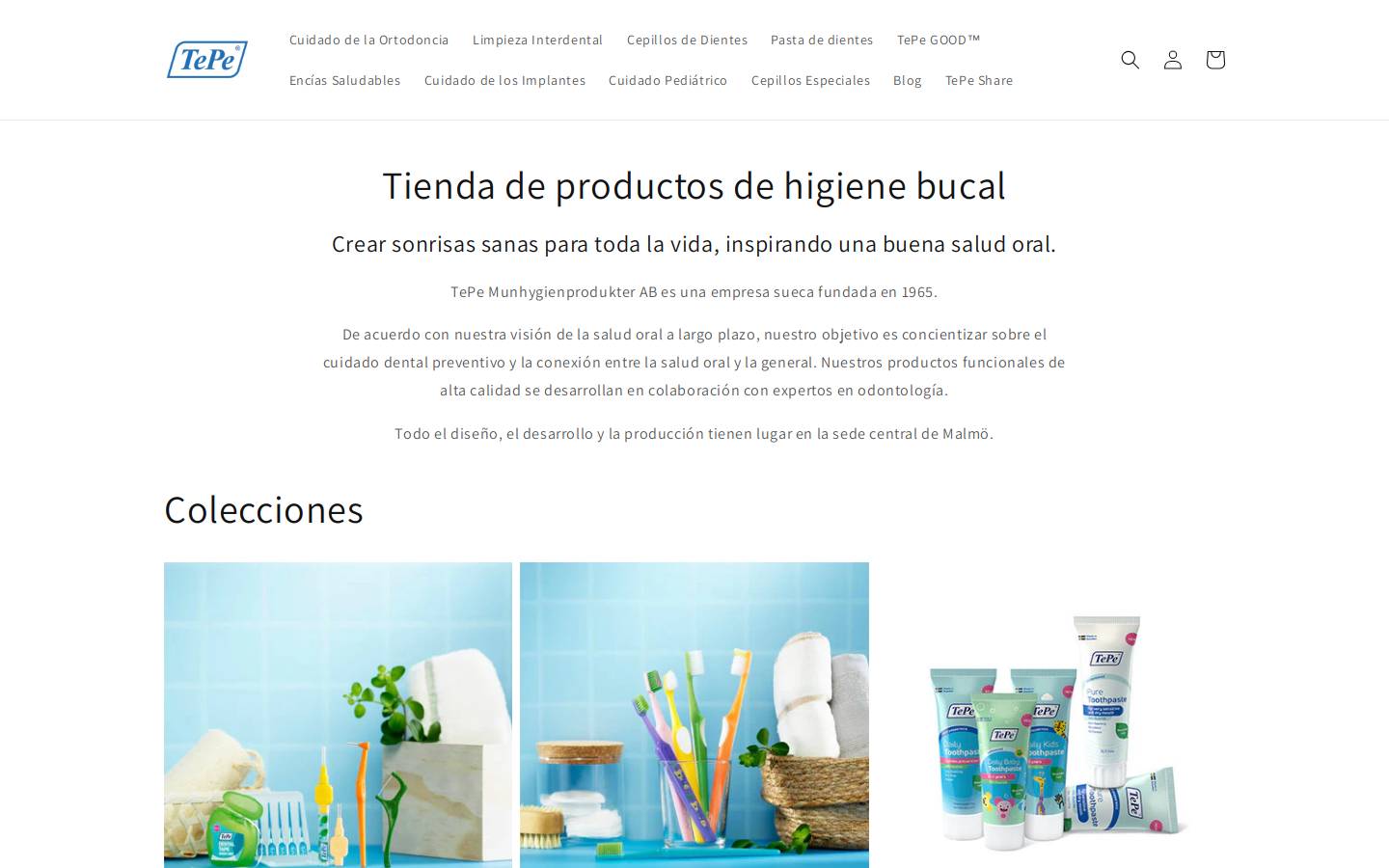 Tepe homepage screenshot