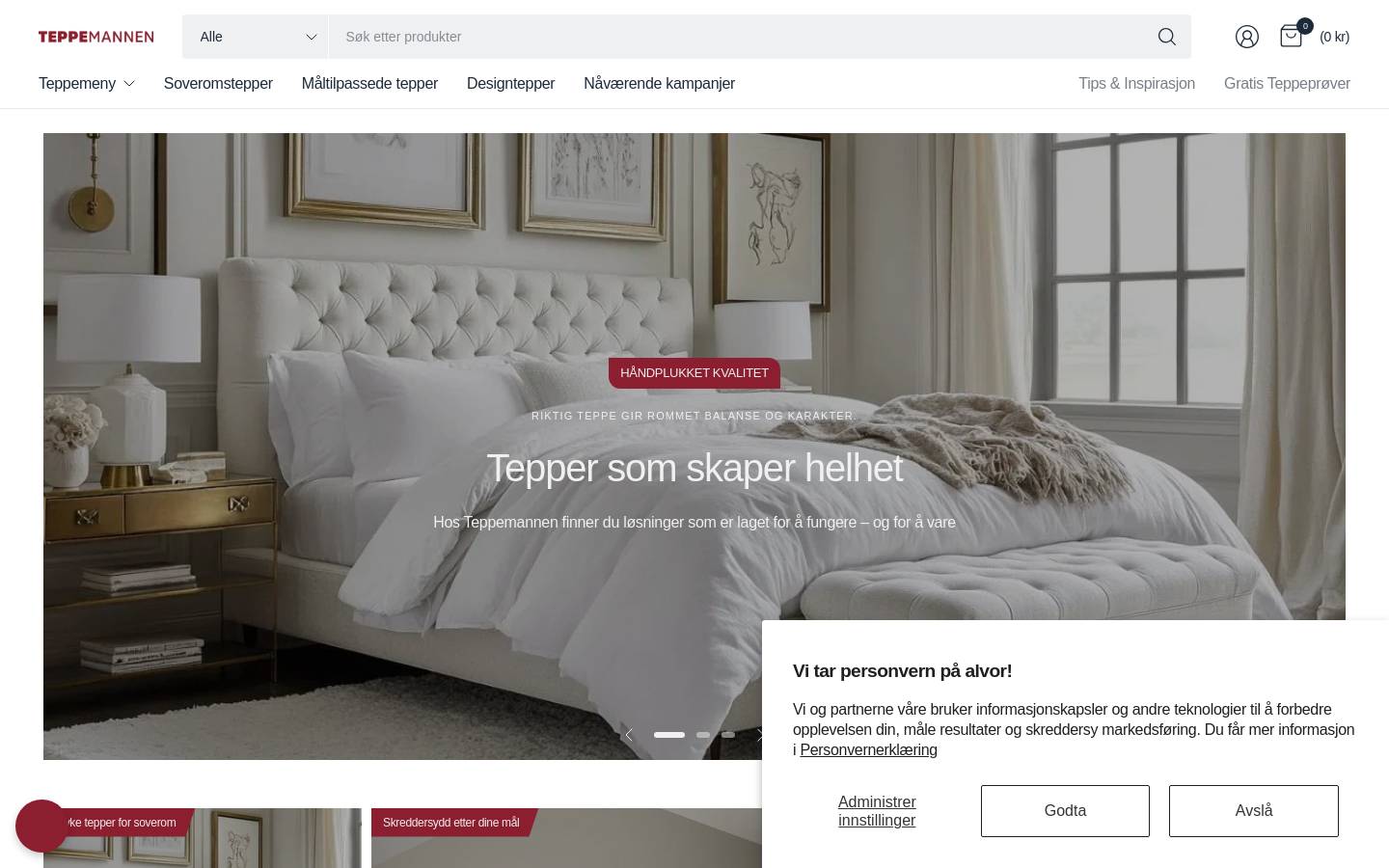 teppemannen.no homepage screenshot