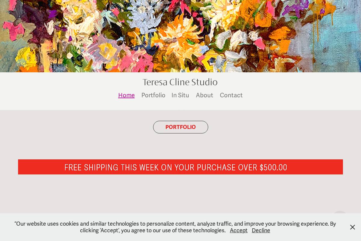 teresaclineart.com homepage screenshot