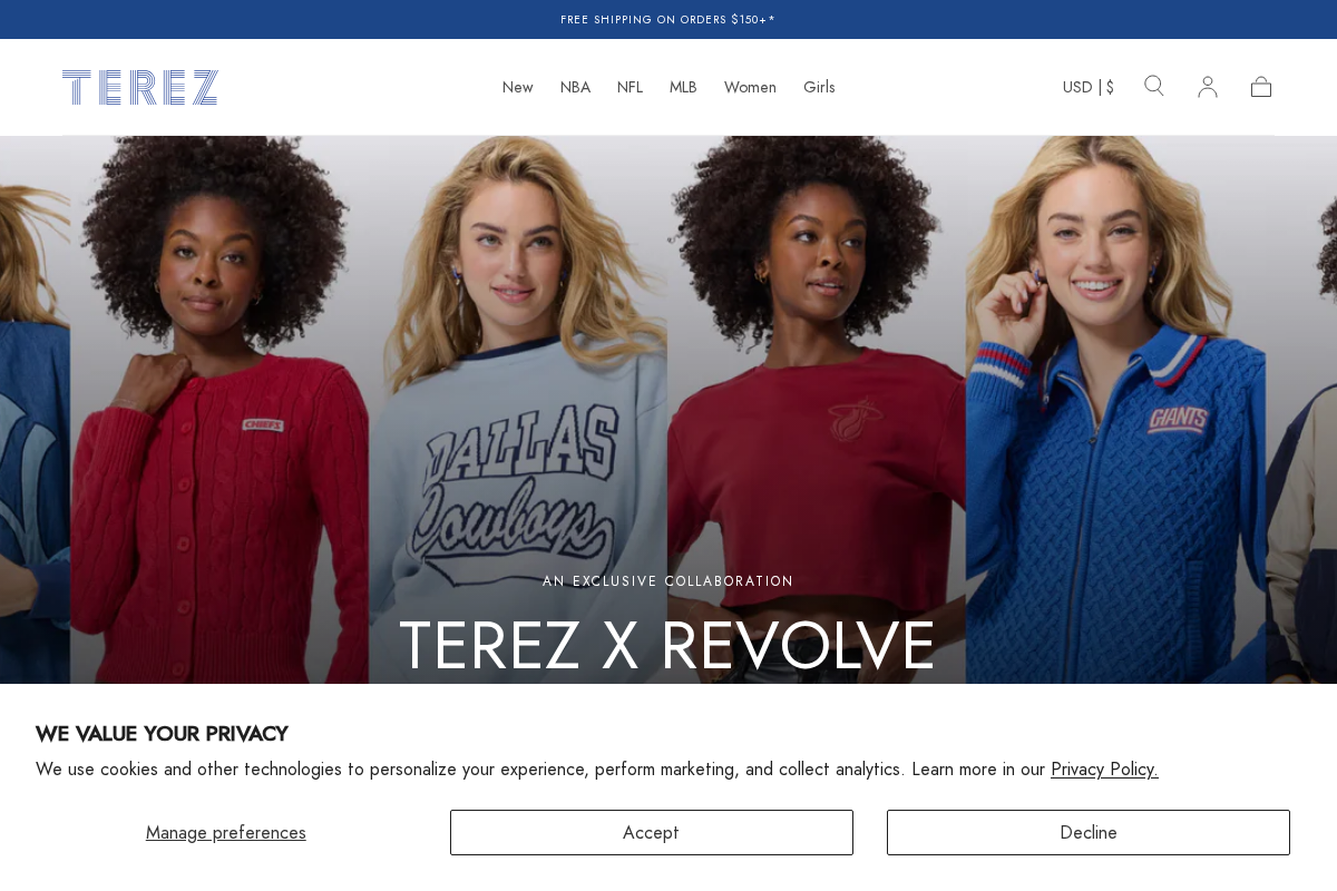 Terez homepage screenshot