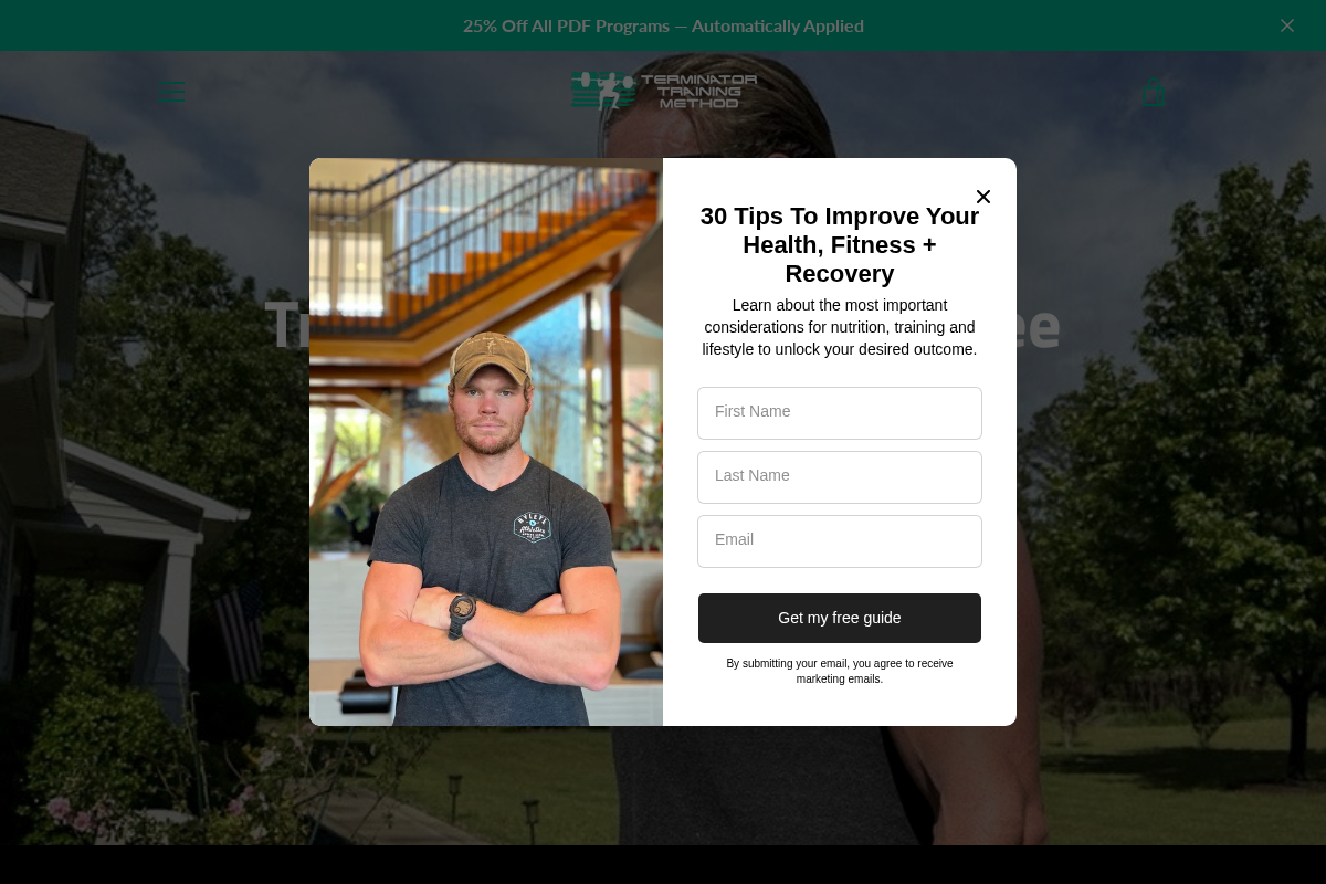 Terminator Training homepage screenshot