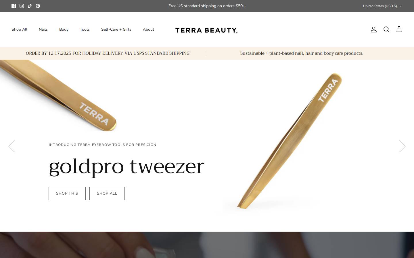terrabeautybars.com homepage screenshot