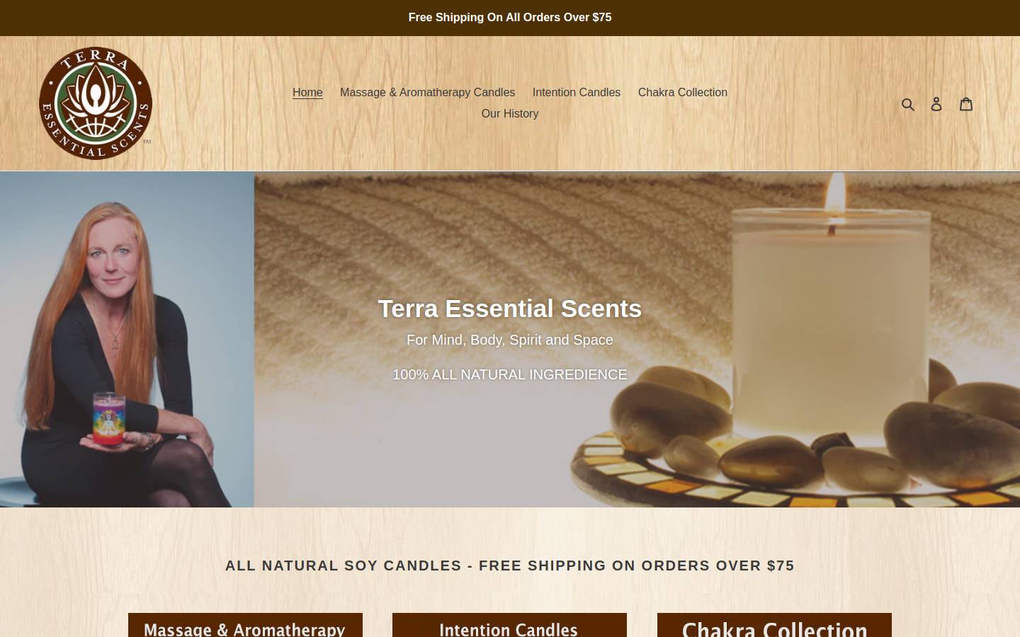 terraessentialscents.com homepage screenshot