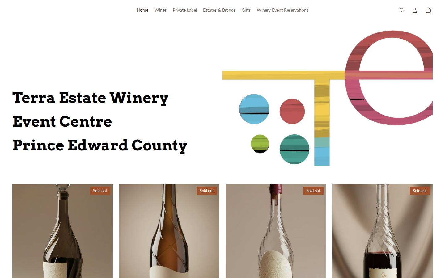 terraestatewinery.ca homepage screenshot