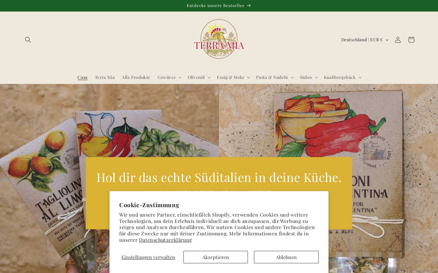 terramia-shop.com homepage screenshot