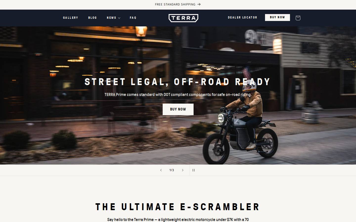 terramotorcycles.com homepage screenshot