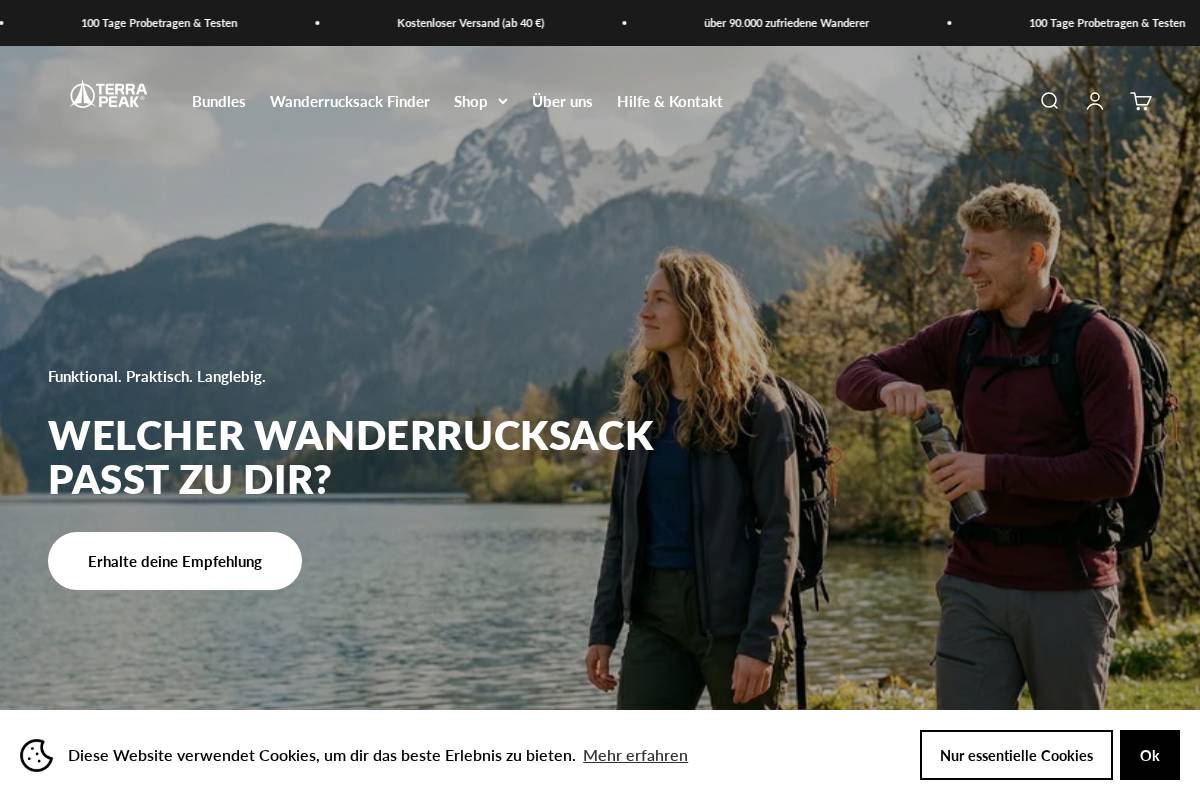 terrapeak.de homepage screenshot