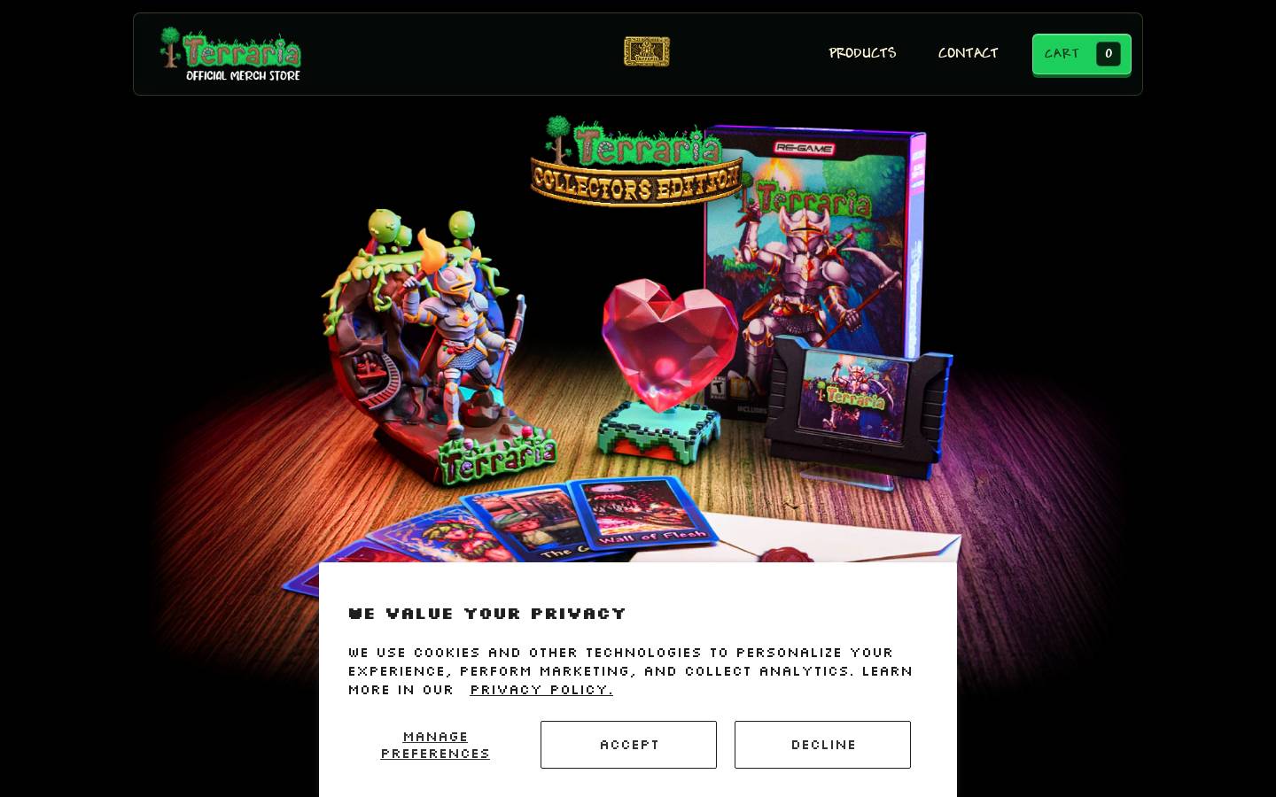 terraria.shop homepage screenshot