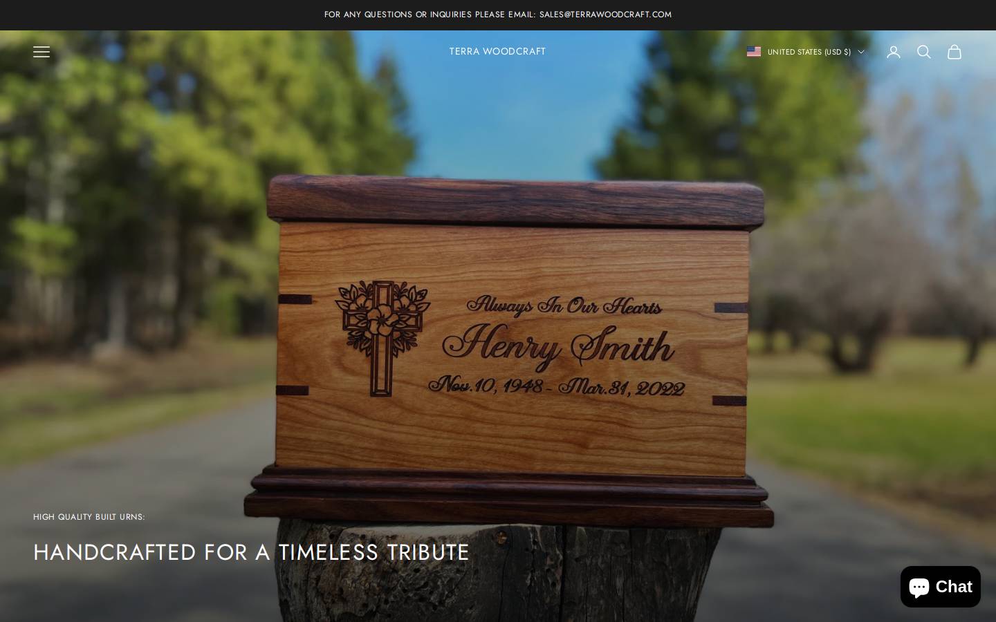 terrawoodcraft.com homepage screenshot