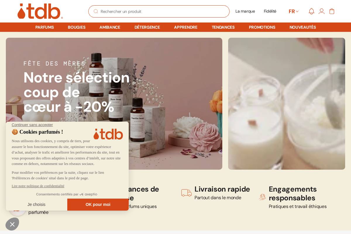 Terre de Bougies homepage screenshot