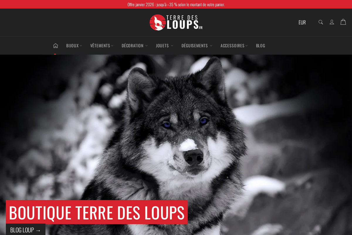 Terre des Loups homepage screenshot