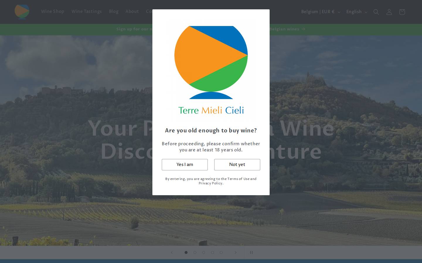 Terre Mieli Cieli  homepage screenshot