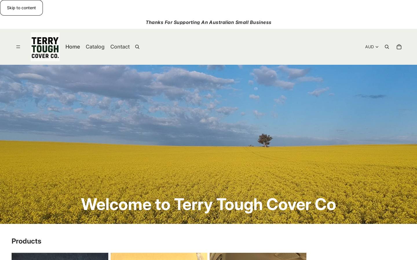 terrytoughcoverco.com homepage screenshot