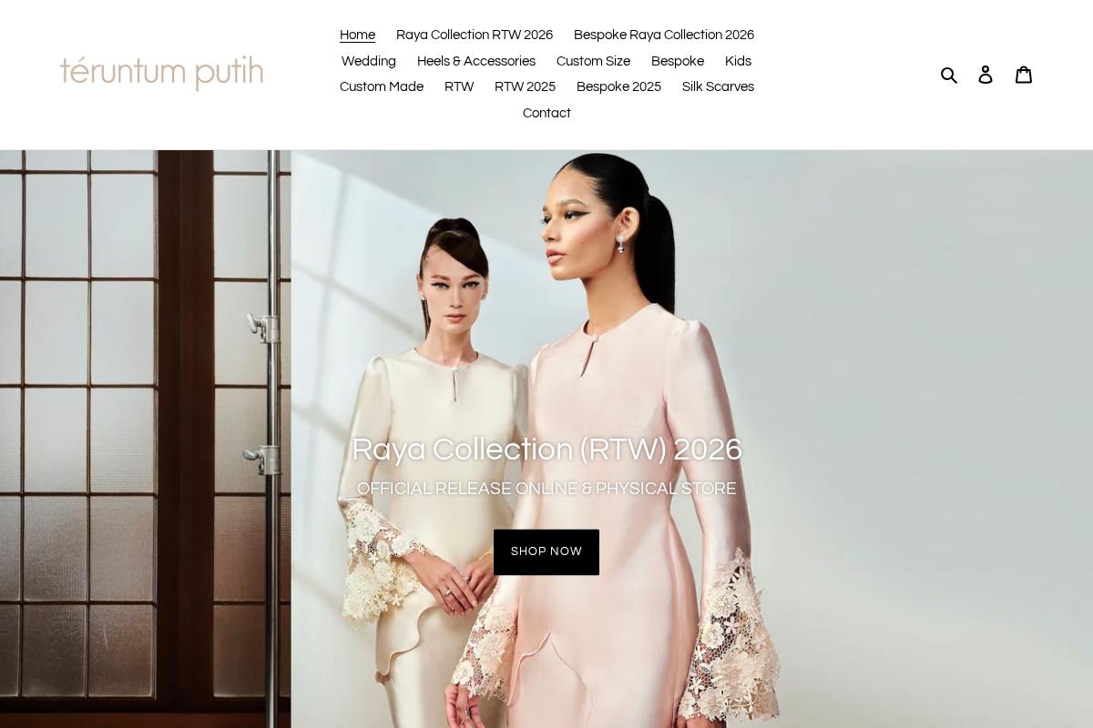 teruntum putih homepage screenshot