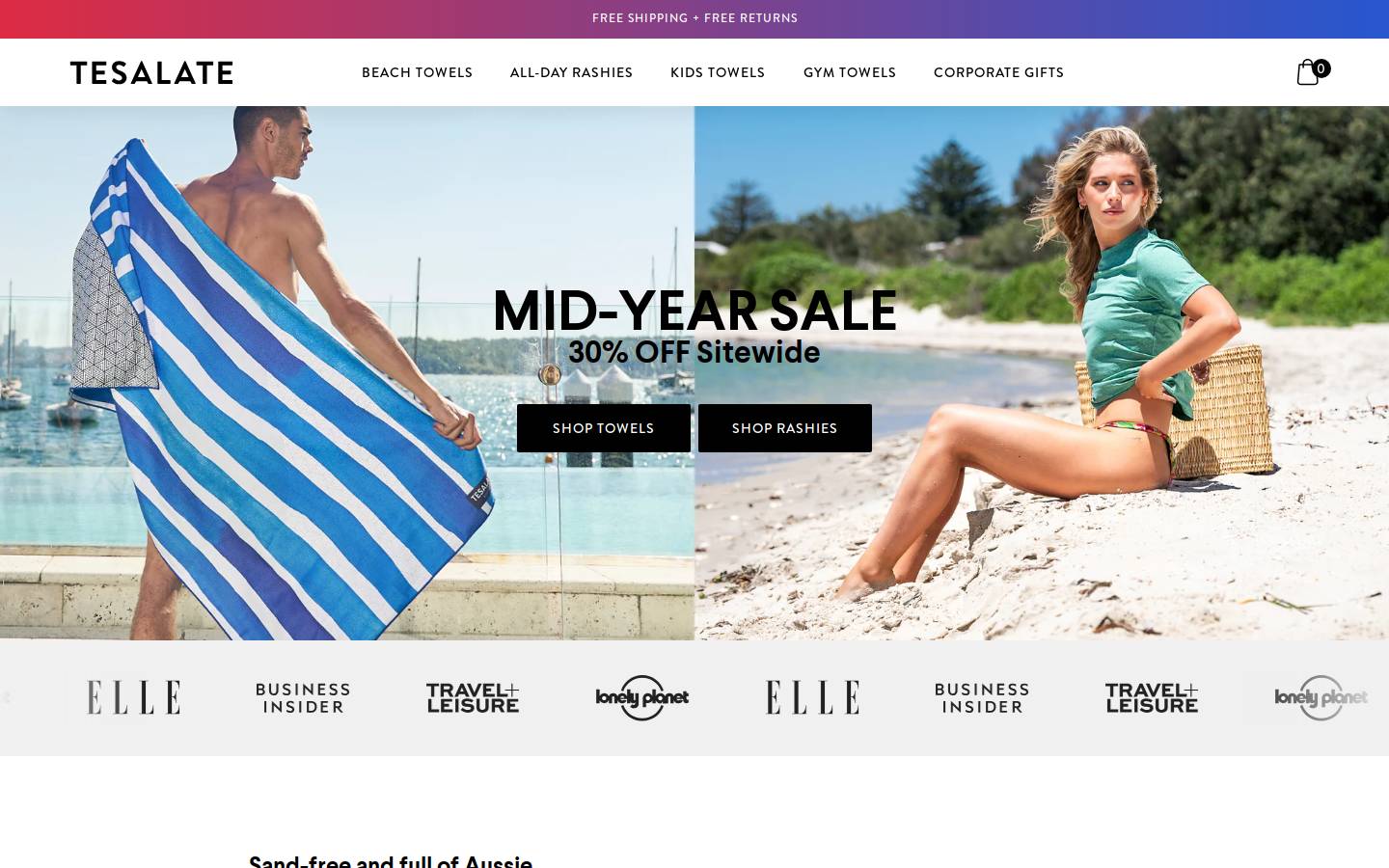 Tesalate homepage screenshot