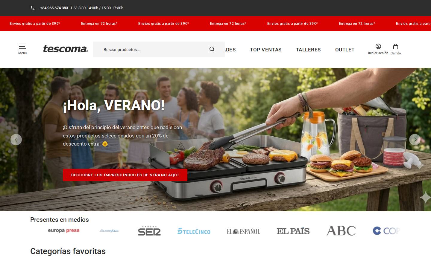 Tescoma Italia homepage screenshot