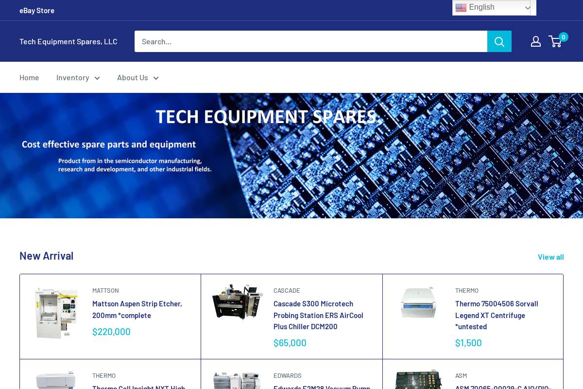 Tech Equipment Spares, LLC homepage screenshot