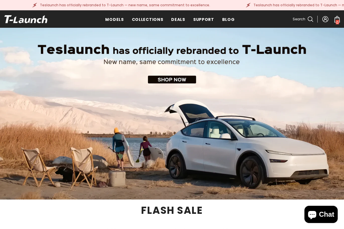 Teslaunch homepage screenshot