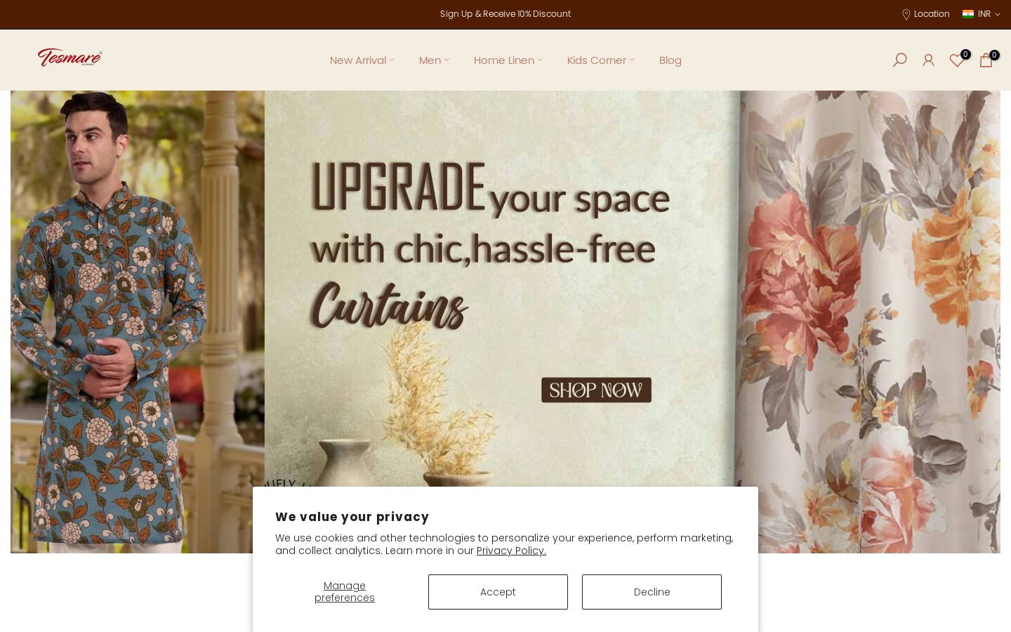 tesmare.com homepage screenshot