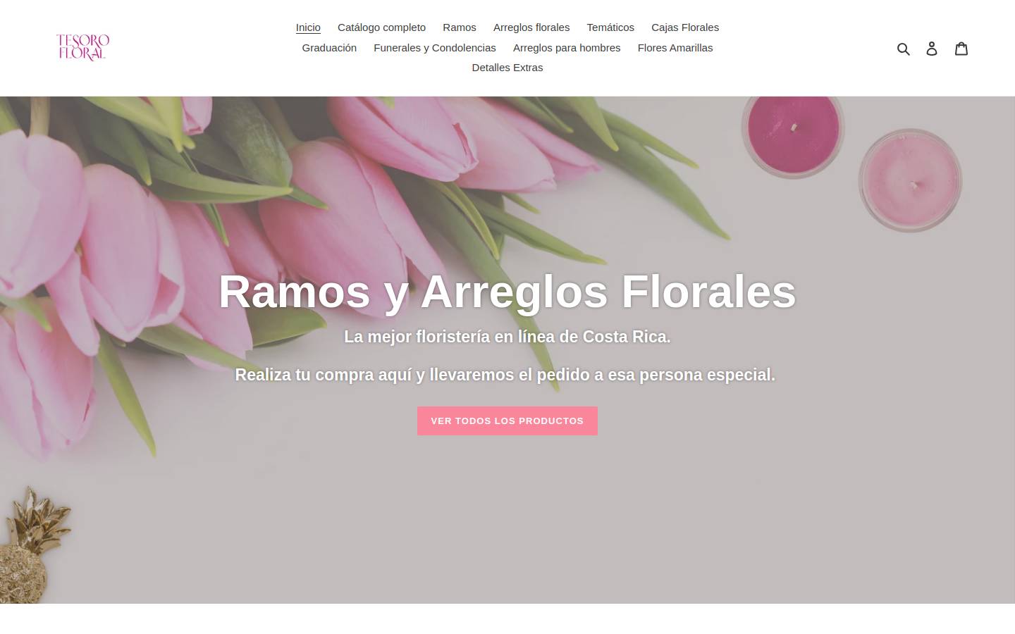 tesorofloral.com homepage screenshot