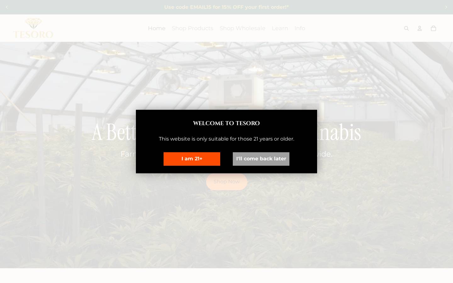 tesorohemp.com homepage screenshot