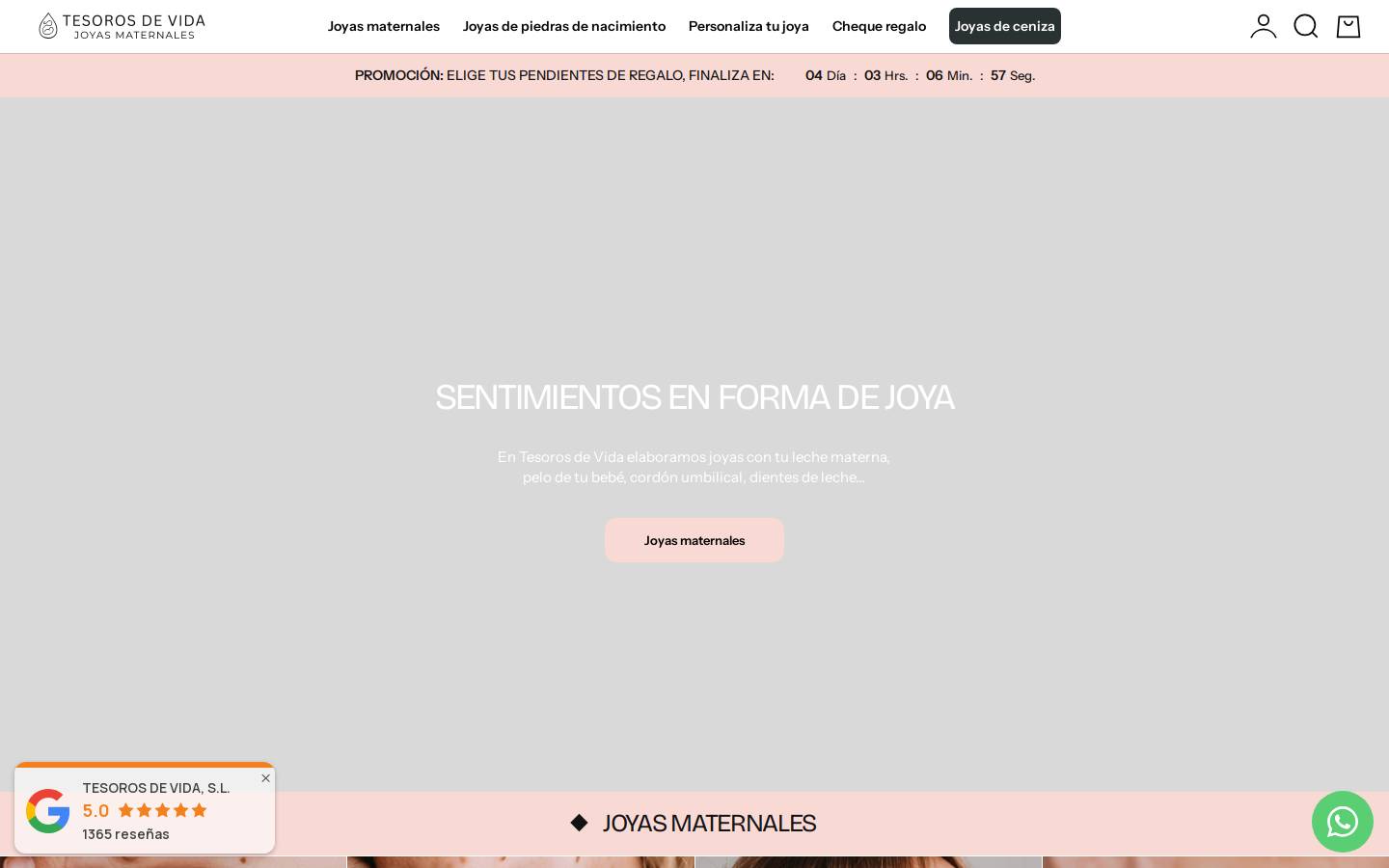 tesorosdevida.com homepage screenshot