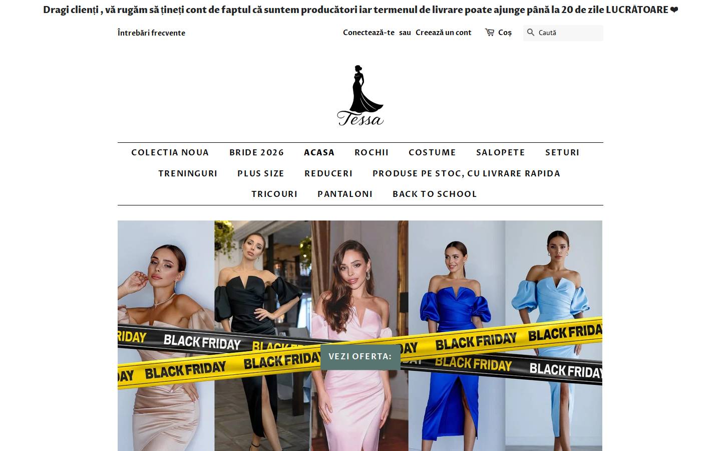 Tessaboutique homepage screenshot