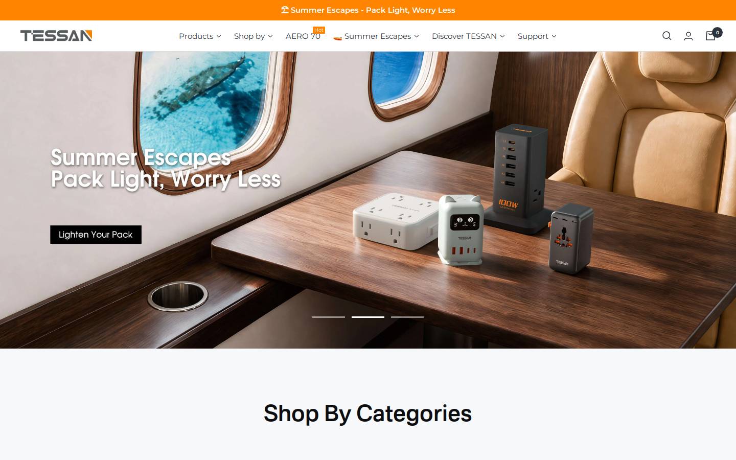 Tessan homepage screenshot